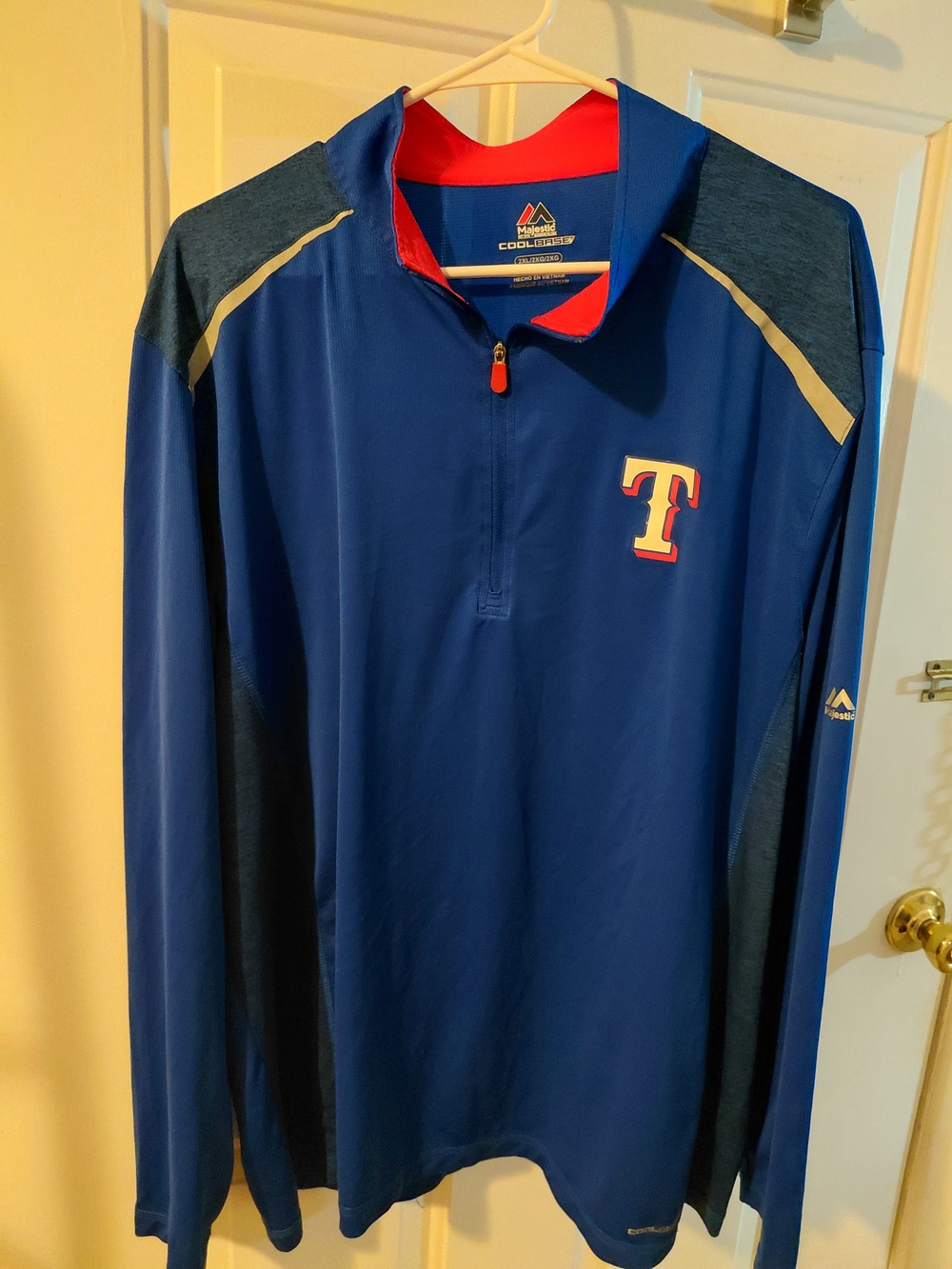 Majestic Royal Blue Texas Rangers Long-Sleeve Quarter-Zip Pullover
